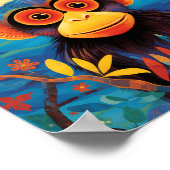 Poster de petit singe coloré mignon (Coin)