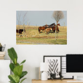 Poster de photos de chevaux de ferme (Bureau à domicile)