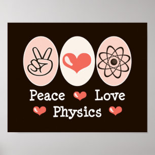 Poster de physique Peace Love