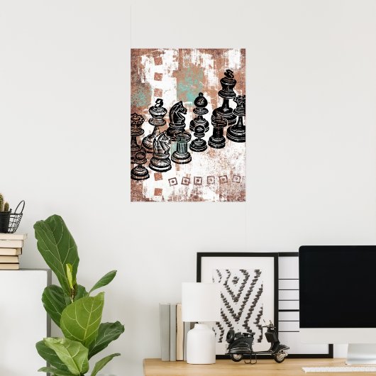 Poster de pièces d'échecs Wall Art (Bureau à domicile)