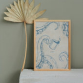 Poster de pieuvre avec affiche d'encre de coupe de