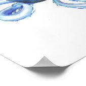 Poster de pieuvre bleu aquarelle (Coin)