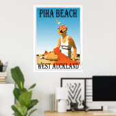 Poster de Piha Beach West Auckland Beach (Bureau à domicile)