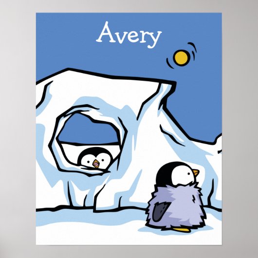 Poster de Pingouin Chick Peek-a-Boo (Devant)