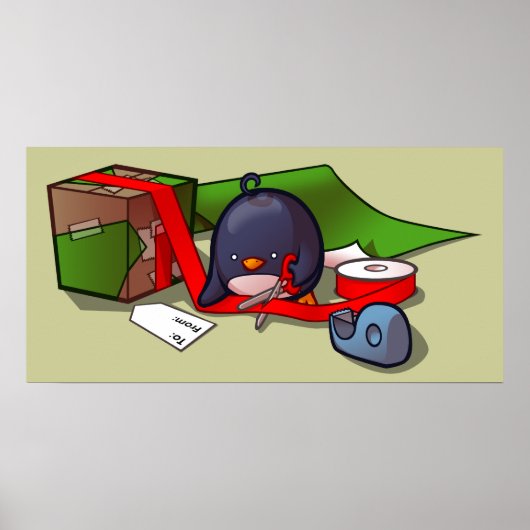 Poster de pingouin d'enveloppement actuel (Devant)