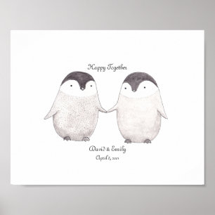 Poster de pingouins sur mesure Pingouins mignons A