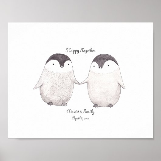 Poster de pingouins sur mesure Pingouins mignons A (Devant)