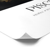 Poster de Pisces Black & Gold Elegant Zodiac Cadea (Coin)