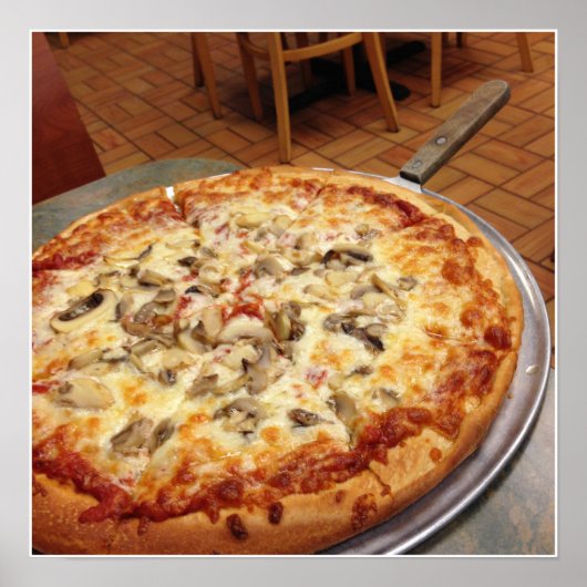 Poster de pizza aux champignons (Devant)