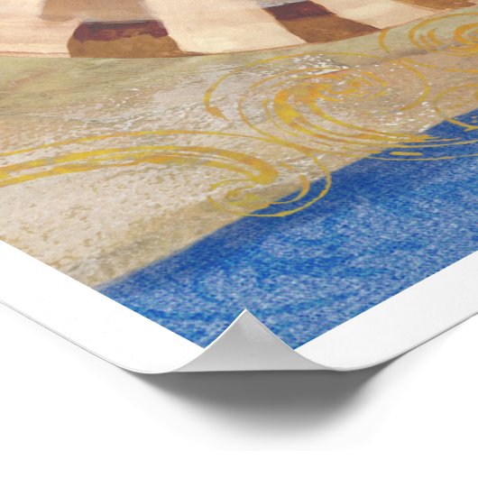 Poster de plage 1, "Surf avec nausolée Shell" (Coin)