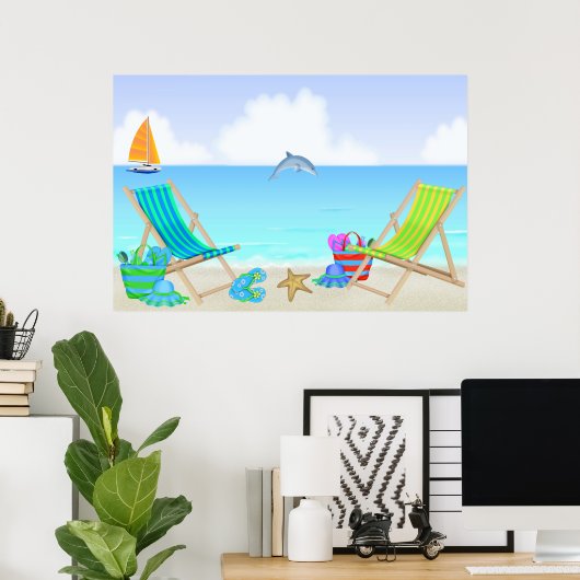 Poster de plage/Imprimer (Bureau à domicile)