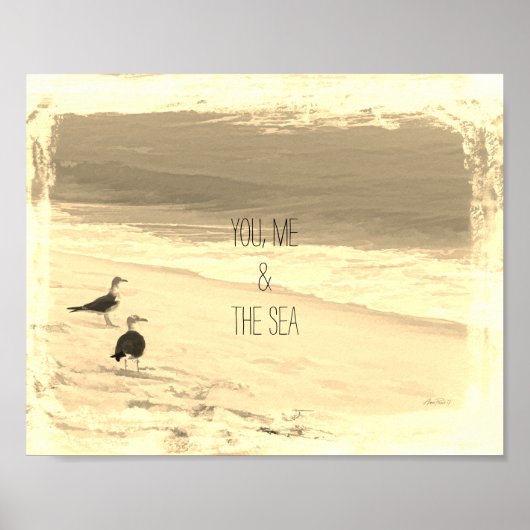 poster de plage photo sepia (Devant)