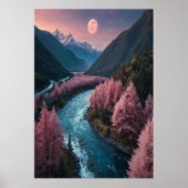 Poster de Pleine lune OEuvre murale cosmique (Devant)