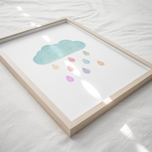 Poster de pluie et nuages pastel