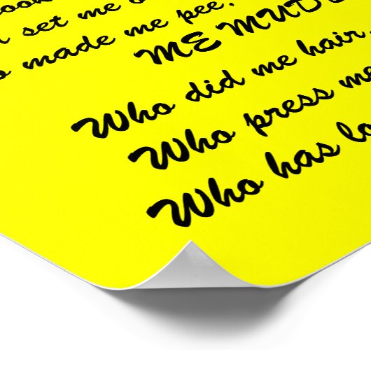 poster de poème ME MUDDER (Coin)