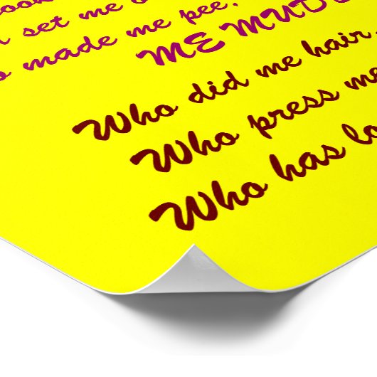 poster de poème ME MUDDER (Coin)