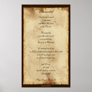 Poster de poésie spirituelle "immortelle"