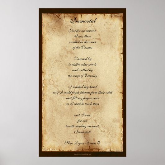 Poster de poésie spirituelle "immortelle" (Devant)