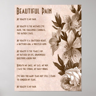Poster de poésie vintage Inspirational Beautiful P