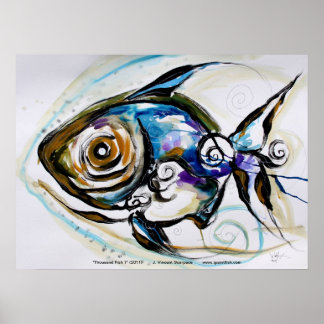 Poster de poisson Abstrait / Design par VinnyFish