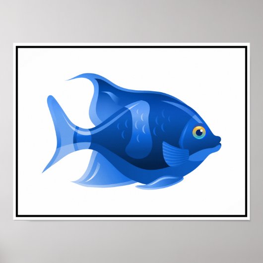 Poster de poisson bleu (Devant)