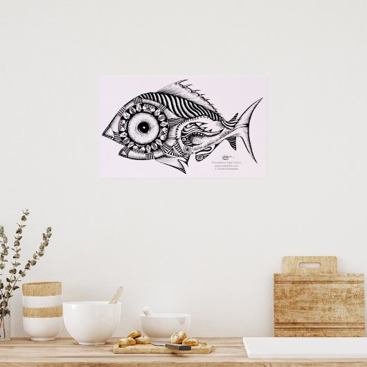 Poster de poisson d'art moderne / Design, Geometri (Cuisine)
