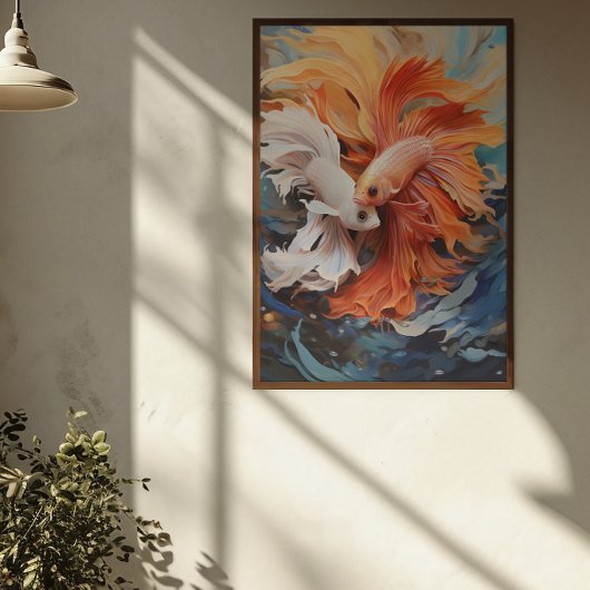 Poster de poisson de combat siamois