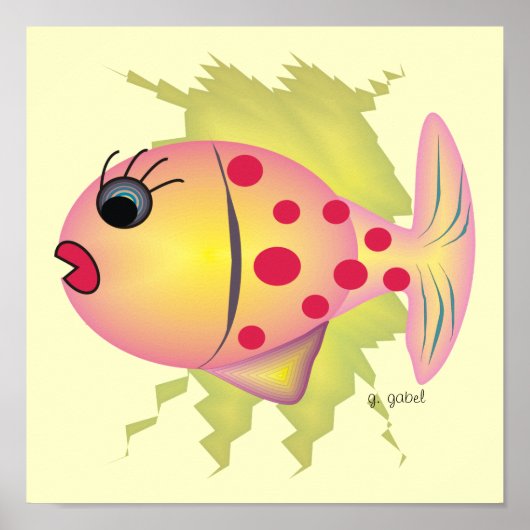 Poster de poisson de Whisky Art par Gail Gabel (Devant)