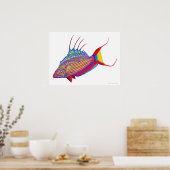 Poster de poisson Flasher Wrasse de Psychedelic Be (Cuisine)