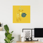 Poster de Poisson Puffer Jouer Tuba Poster (Bureau à domicile)