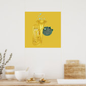 Poster de Poisson Puffer Jouer Tuba Poster (Cuisine)