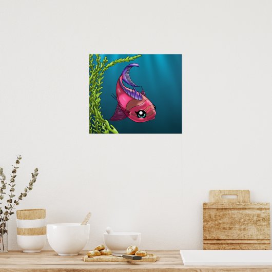 Poster de poisson rose (Cuisine)