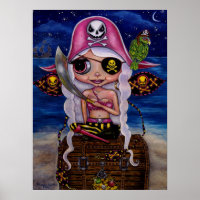 Poster de poitrine rose Pirate
