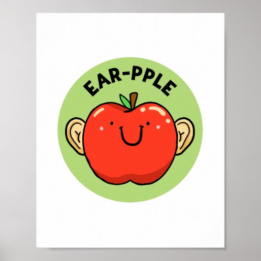 Poster de pomme de pomme de fruit à l'oreille (Devant)