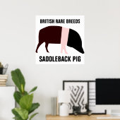 Poster de porc à saddleback (Bureau à domicile)
