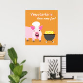 Poster de porc végétarien (Bureau à domicile)