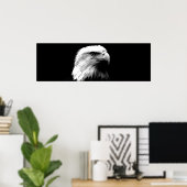Poster de porte d'aigle à leadership noir et blanc (Bureau à domicile)