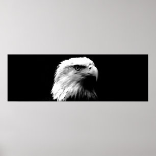 Poster de porte d'aigle à leadership noir et blanc