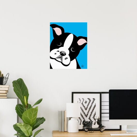 Poster de portrait de Boston Terrier Vector (Bureau à domicile)