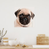 Poster de portrait de chien chiot Carlin mignon (Cuisine)