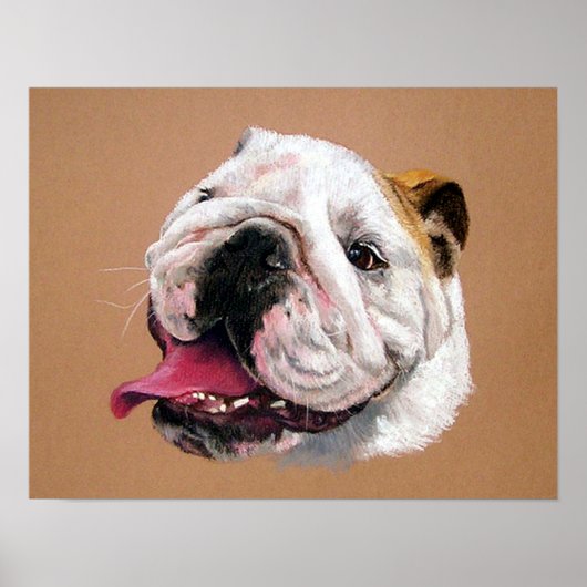 Poster de portrait de chien de Bulldog en anglais  (Devant)