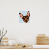 Poster de portrait de chien minuscule Pinscher Min (Cuisine)