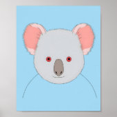 Poster de Portrait d'Ours Cute Blue Koala (Devant)
