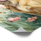 Poster de portraits Golden Retriever - Chien Aquar (Coin)