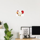 Poster de poulet caricaturé (Bureau à domicile)