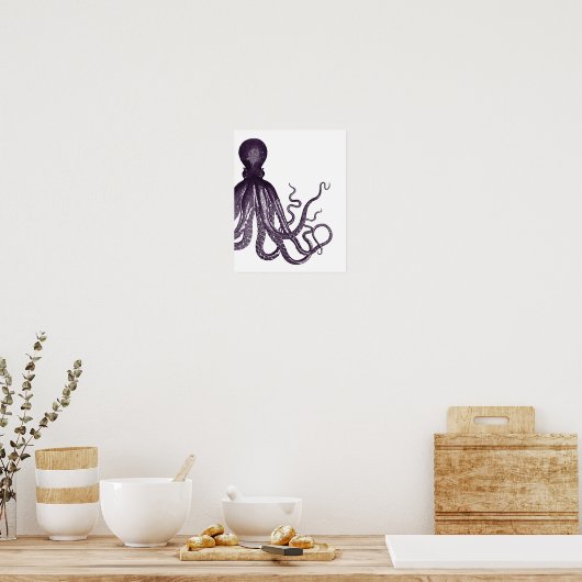 Poster de poulpe moderne violet (Cuisine)