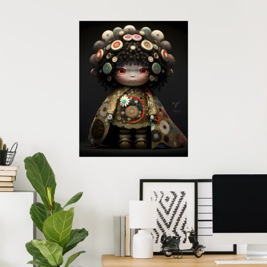 Poster de poupée en 3D par Takashi Murakami (Bureau à domicile)
