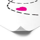 Poster de pouponnière mignonne rose volant coccine (Coin)