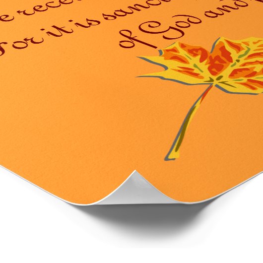 Poster de prière d'action de grâce (Coin)