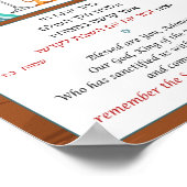 Poster de prière du Shabbat hébreu (Coin)